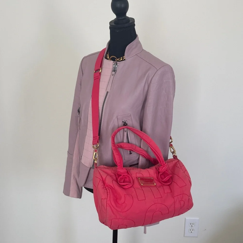 Marc by Marc Jacobs Hot Pink Quilted Nylon Barrel Bag with Strap - Picture 16 of 16